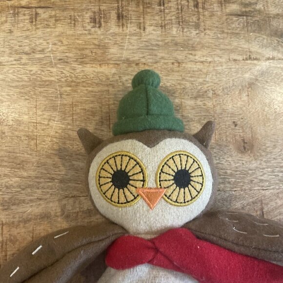 The Land Of Nod Puppet Show Puppets owl plush hand puppet scarf - Picture 3 of 7